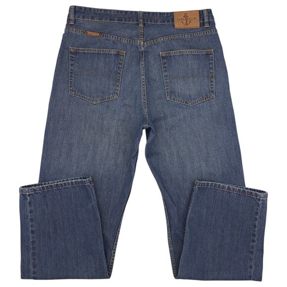 Nautica Jeans Mens 34x32 Blue Straight Leg Relax Fit Classic Denim Cotton - Picture 9 of 13
